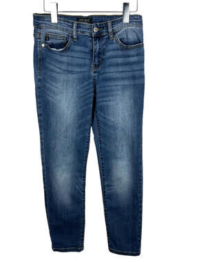 Judy Blue Jeans Womens 28 Blue Denim Relaxed Fit Stretch Medium Wash 28x25